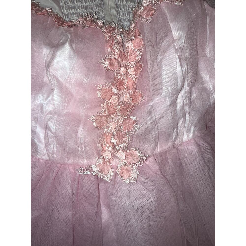 Sugar Thrillz Pink Rose Embellished Tulle Mini Frilly Dress With Bow Detail 2XL - Picture 4 of 6